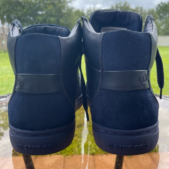 Size 8 • Rare G-Star Raw Footwear • Cadet Hi-Top Blue Suede Leather Sneaker - Picture 10 of 13
